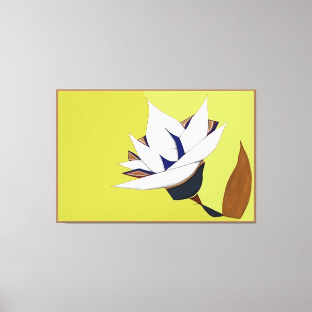 VITE, BLUE, GULD LOTUS CANVASTRYCK (Framsida)