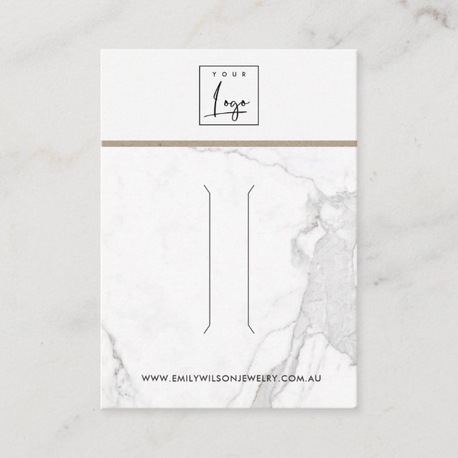 VITE CALACATTA MARBLE STRUKTUR HAIR CLIP VISNING VISITKORT (Framsida)
