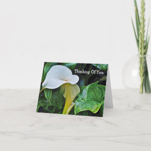 VITE CALLA LILY, "TÄNKNING AV DIG" (ANPASSADE) KORT