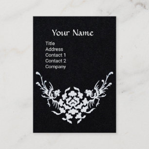 VITE GRIFFINS BLOMMIGT FANTASY MONOGRAM Black Papp Visitkort