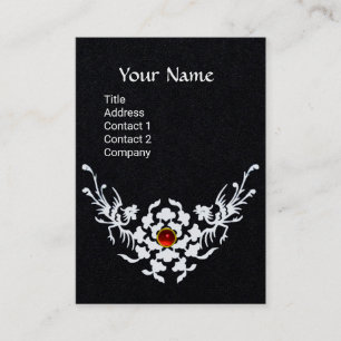 VITE GRIFFINS,RED GEM BLOMMIGT MONOGRAM Black Papp Visitkort