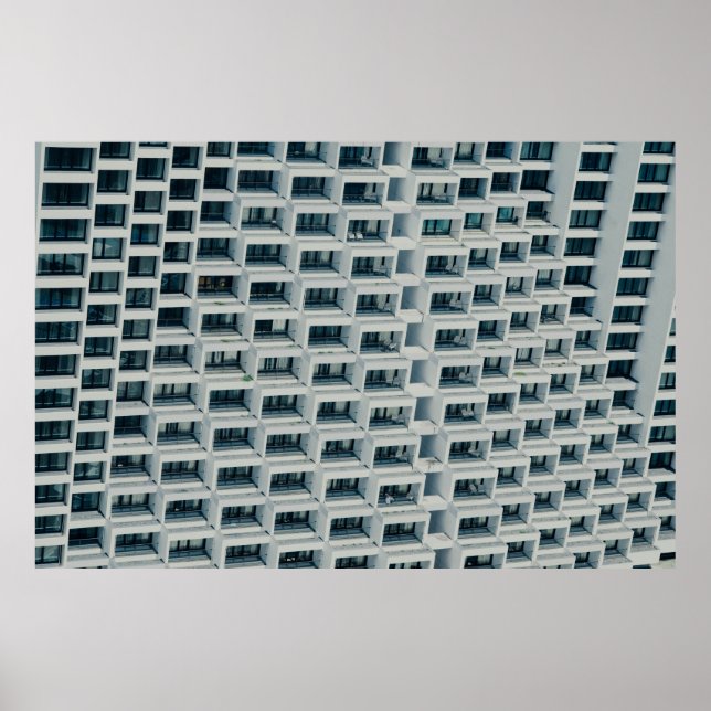 VITE HÖG STIGA UPP BYGGNAD POSTER (Framsidan)