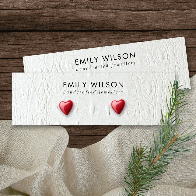 VITE LEATHER STRUKTUR STUD EARRING VISNING CARD MINI VISITKORT (Skapare uppladdad)