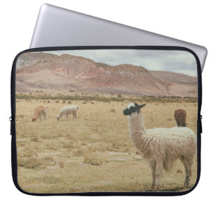 VITE LLAMA PÅ BROWN GRASS LAPTOP FODRAL