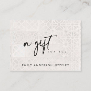 VITE MOROCCAN TILE STRUKTUR GIFT CERTIFICATE VISITKORT