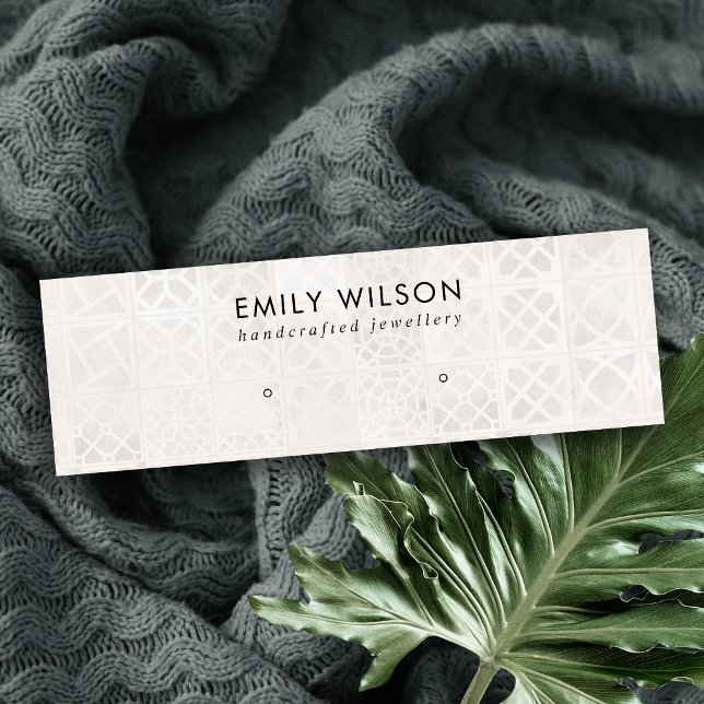 VITE MOROCCAN TILE STRUKTUR STUD EARRING VISNING MINI VISITKORT (Skapare uppladdad)