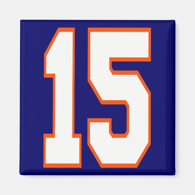 VITE OCH ORANGE NUMMER 15 MAGNET (Framsidan)
