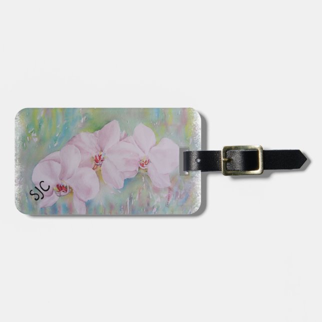 VITE ORCHIDS PERSONLIG LUGGAGE TAG BAGAGEBRICKA (Horisontell Framsida)
