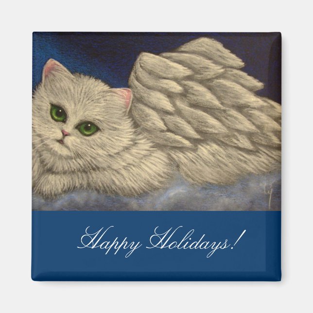 VITE PERSIAN ANGEL CAT-HELGDAG Magnet (Framsidan)
