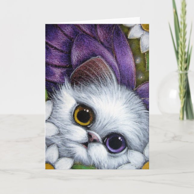 VITE PERSIAN FAIRY CAT ODD ÖGA CUSTOMIZE Card Kort (Framsida)