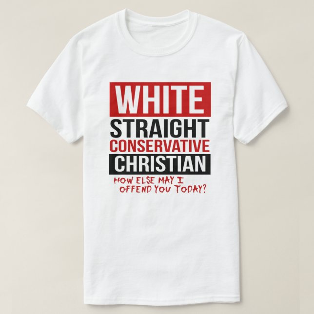 VITE RAKT KONSERVATIV CHRISTIAN T SHIRT (Design framsida)