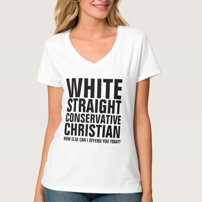 VITE RAKT KONSERVATIV CHRISTIAN T-SHIRTS (Framsida)