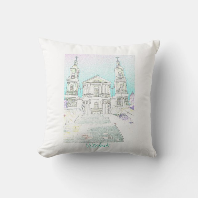 Vitebsk Belarus Church Architecture Cushion Pillow Kudde (Framsida)