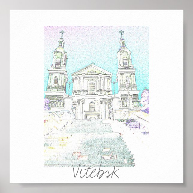 Vitebsk Belarus Church Architecture Poster (Framsidan)