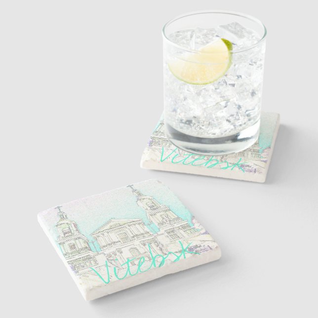 Vitebsk Stilized Architecture Sketch för Vitryssla Stenunderlägg (Sidan)