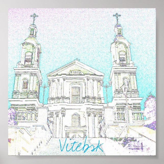 Vitebsk Vitryssland Kyrkoarkitektur Affisch (Framsidan)