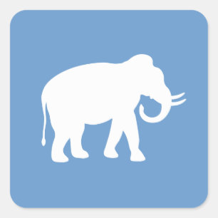 Vitelefant Fyrkantigt Klistermärke