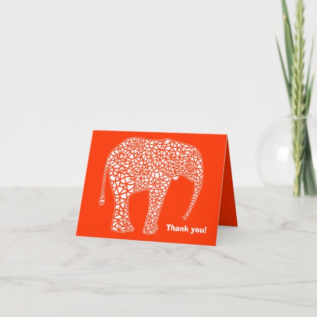 Vitelefant - tackkort (Framsida)