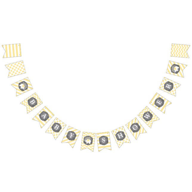 Vitelefantbaby shower vimplar (Alla)