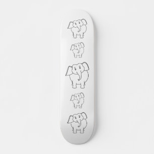 VitElephant. Old School Skateboard Bräda 18 Cm