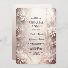Vitelfenad Blommigt Rehearsal Middag Inbjudningar