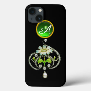 VITENAMEL, PÄRL OCH DIAMONDER MONOGRAM