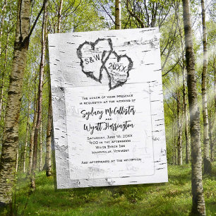 Vitfågelhjärtan - inbjudan till natur-bröllop