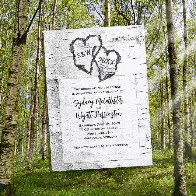 Vitfågelhjärtan - inbjudan till natur-bröllop (Skapare uppladdad)