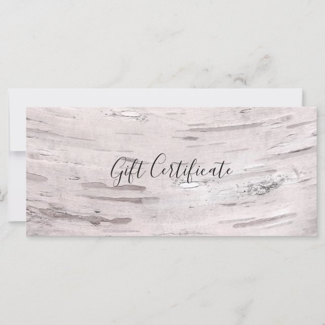 Vitfågelintyg Träd Wood Rustic Gift Certificate (Framsida)