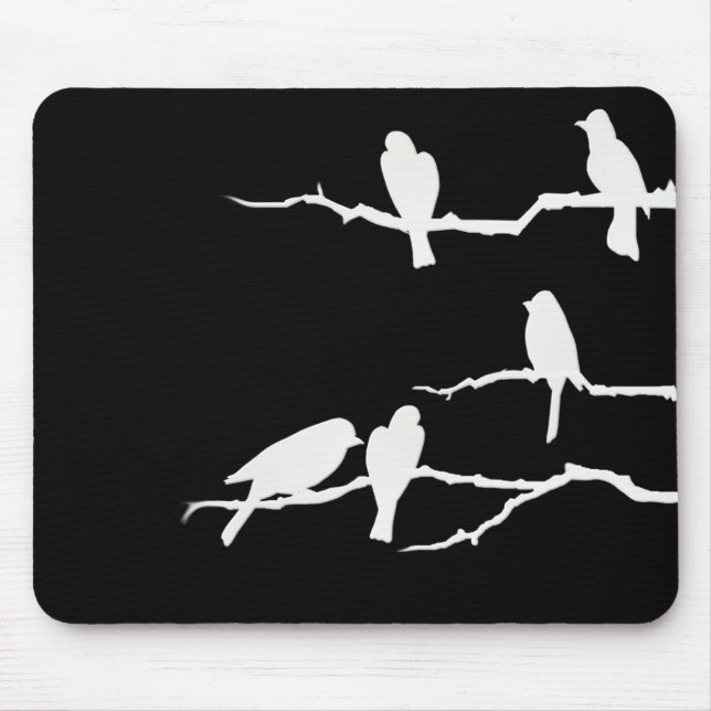 VitfågelSilhouette Mousepad Musmatta (Framsidan)