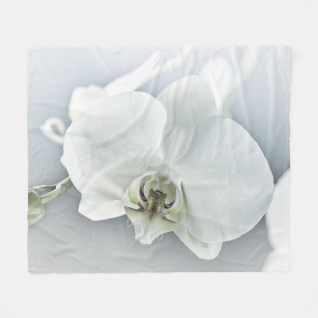 Vitfaleonopsis Orchid Fleecefilt (Framsidan (Horisontell))