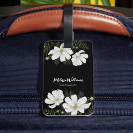 Vitfärgad konmos Blommor Botanisk målning Bagagebricka