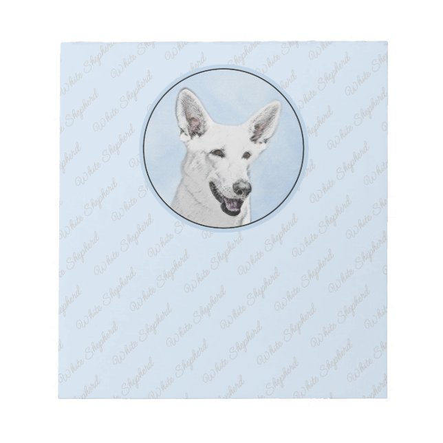 Vitfärgsfärg - Cute Original Hund Art Anteckningsblock (Framsida)