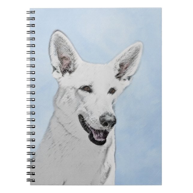 Vitfärgsfärg - Cute Original Hund Art Anteckningsbok (Framsidan)