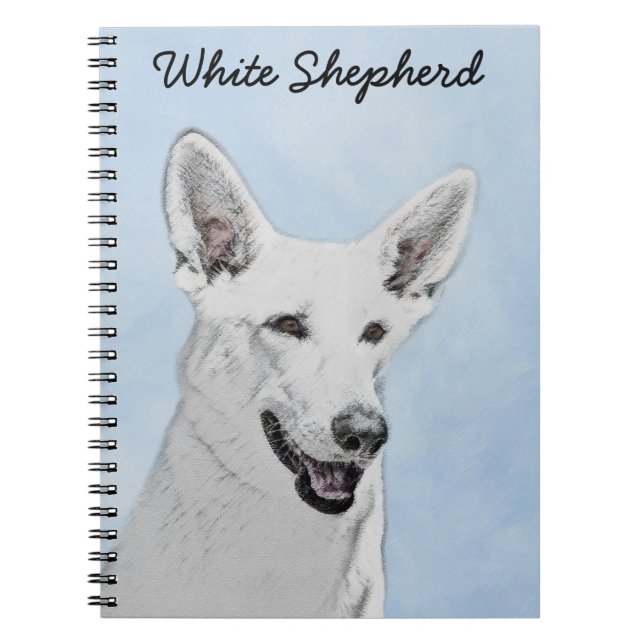Vitfärgsfärg - Cute Original Hund Art Anteckningsbok (Framsidan)