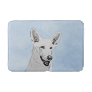Vitfärgsfärg - Cute Original Hund Art Badrumsmatta