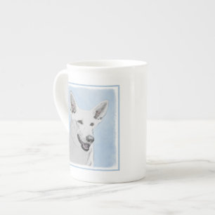 Vitfärgsfärg - Cute Original Hund Art Benporslin Mugg