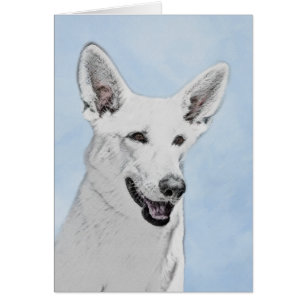 Vitfärgsfärg - Cute Original Hund Art Hälsningskort
