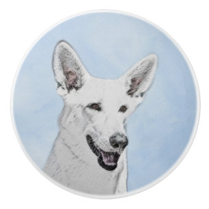 Vitfärgsfärg - Cute Original Hund Art Knopp