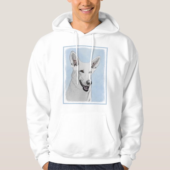 Vitfärgsfärg - Cute Original Hund Art Sweatshirt (Framsida)