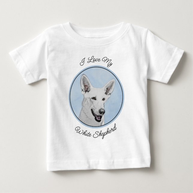 Vitfärgsfärg - Cute Original Hund Art T Shirt (Framsida)