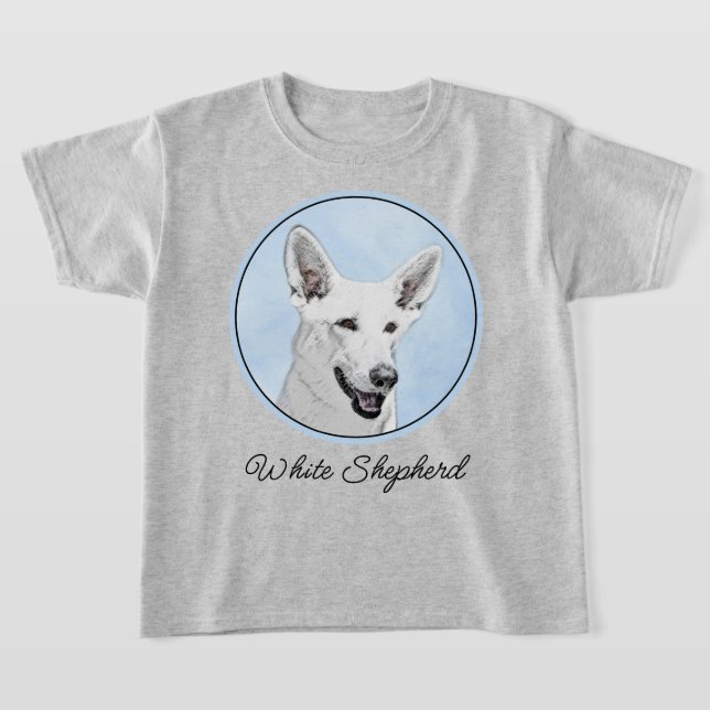 Vitfärgsfärg - Cute Original Hund Art T Shirt (Laydown)