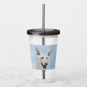 Vitfärgsfärg - Cute Original Hund Art Take Away Mugg