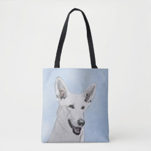 Vitfärgsfärg - Cute Original Hund Art Tygkasse