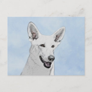 Vitfärgsfärg - Cute Original Hund Art Vykort