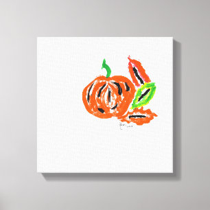 Vitfärgsfärg på Pumpkin Canvastryck