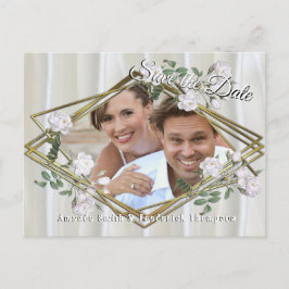 Vitfärgsfärg Ro målad på Champagne Silke Meddelande Vykort