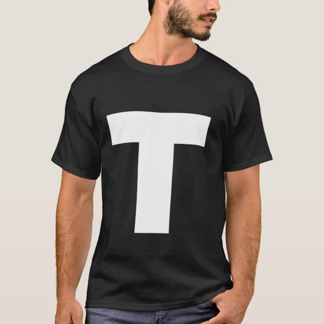 Vitfet Brev T-huvudtext T Shirt (Framsida)