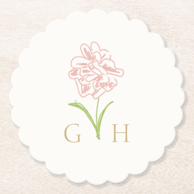 Vitfisk Blommigt Lindragen Ro Bröllop Underlägg Papper (Framsida)