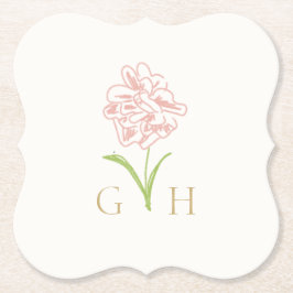 Vitfisk Blommigt Lindragen Ro Bröllop Underlägg Papper